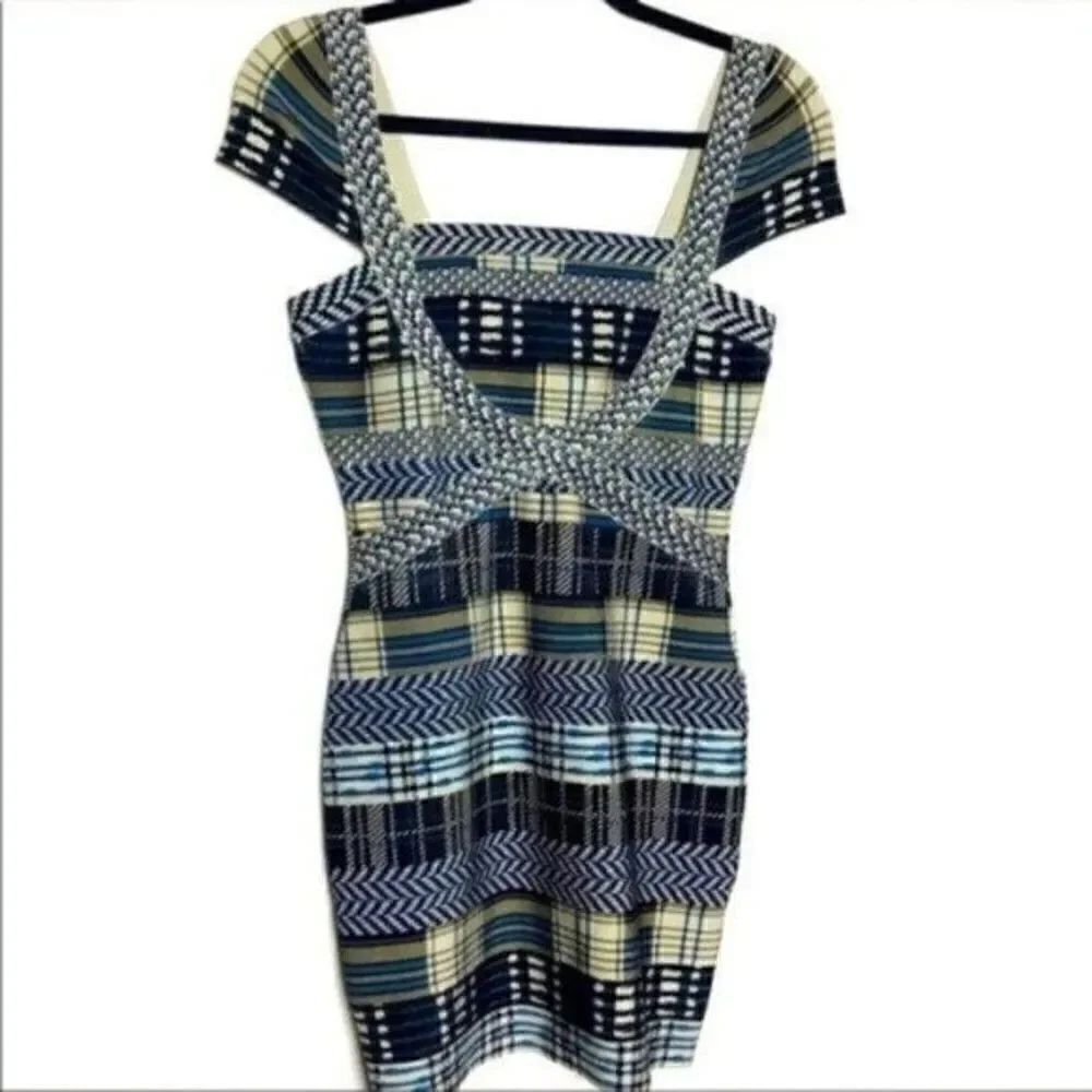 Bodycon Bandage Dress multi color zip up Large BoxP